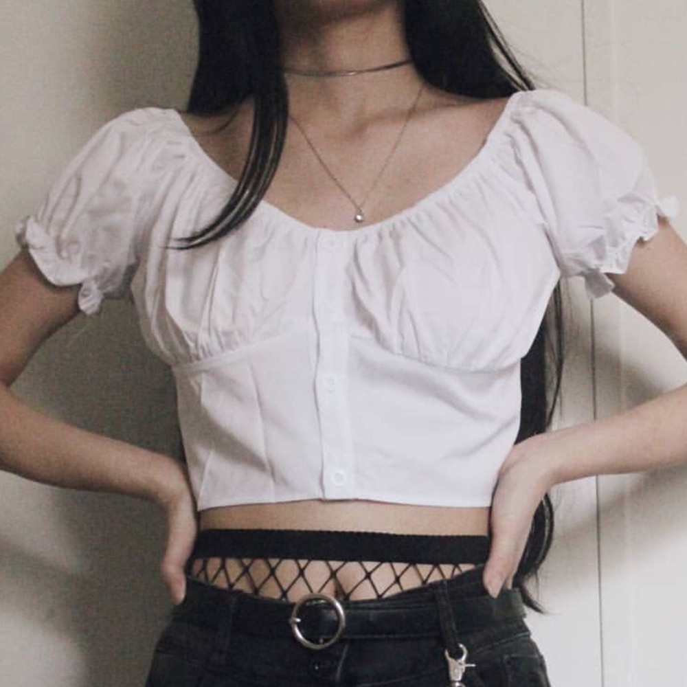 White crop top